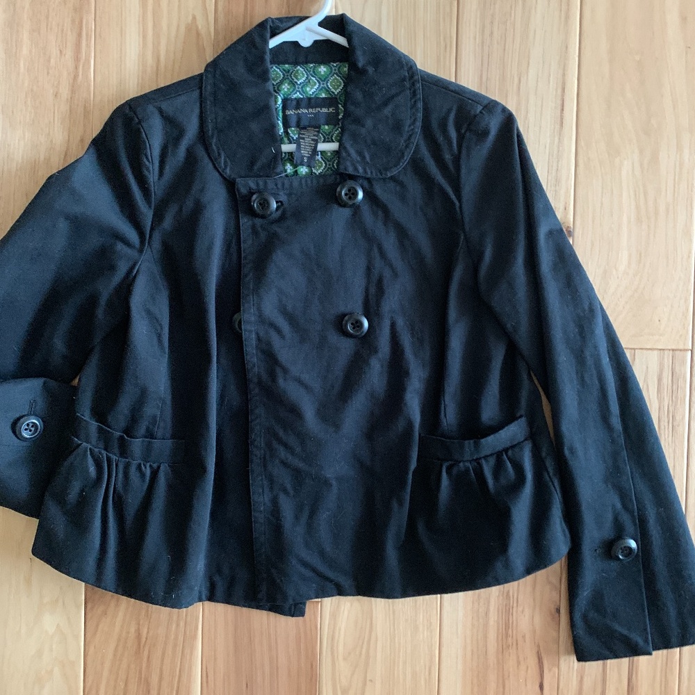 NWT BANANA REPUBLIC CROPPED BUTTON COAT W/PCKTS S
